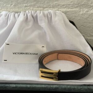 Victoria Beckham Frame B-Logo Micro Leather Belt